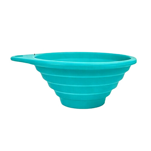 Collapsing Kitchen Strainer Silicone Funnel with Steel Mesh-2 1