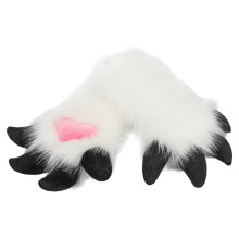Cats Paws Glove with Claw Animal Paws Glove-White and black