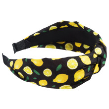 Popular Fruit Theme Knotted Headband For School Work and-Black