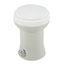 LNB de un Solo Cabezal de Alta Ganancia y Salida Única para Receptor de TV Satelital de un Solo Canal en Banda KU, Color Gris