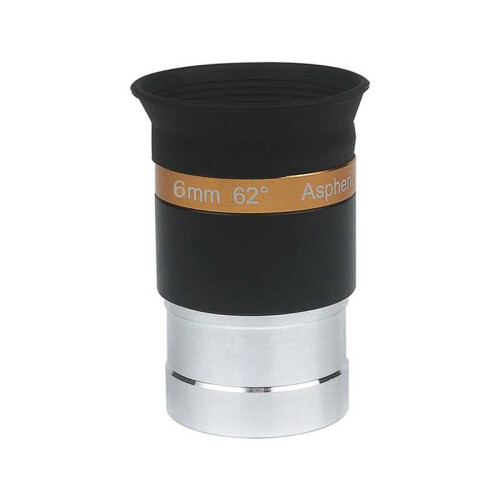 Ocular Asférica de 6 mm e 62 com Lente de 1,25 Polegadas para Telescópio Astronômico