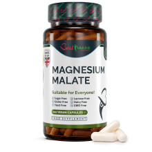 Natürliches Magnesiummalat 500 mg Hochwertiges Produkt 100 Vegane Kapseln Perfekte Proportionen Erhöhte Bioverfügbarkeit