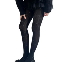 Collants en coton côtelé haute élasticité pour femmes,-OS noir
