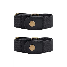Ceinture de serrage de taille extensible, élastique en PU-Noir