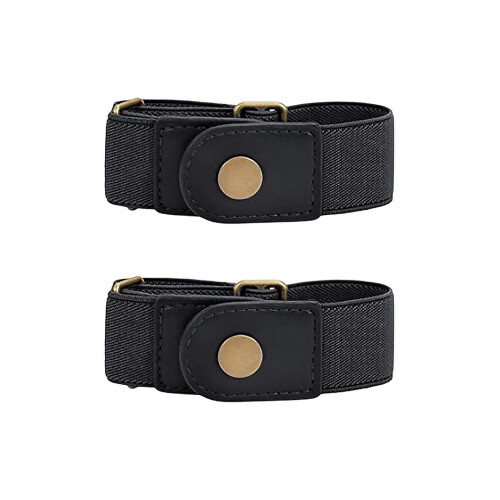 Ceinture de serrage de taille extensible, élastique en PU-Noir