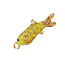 Accessoire de bijoux Ă breloques en forme de poisson,-Jaune