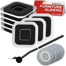 Set de Desplazamiento para Muebles Pesados Deslizadores Gris 11 cm — transportador de muebles, elevador de carga