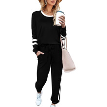 Conjunto de Chándal Deportivo para Mujer Elástico Cómodo Suave Negro 2XL — ropa deportiva mujer, conjunto yoga mujer