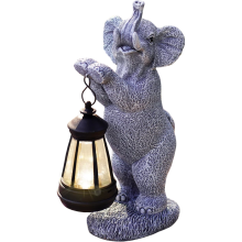 Figura de Jardín Lámpara Solar LED Decoración Exterior Elefante Vintage — adornos terraza, iluminacion exterior