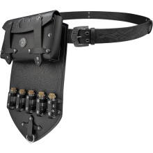 Bolsa de Cinturón Alquímica Medieval Cómoda Set con 5 Viales Negra — accesorios larp, disfraz mago