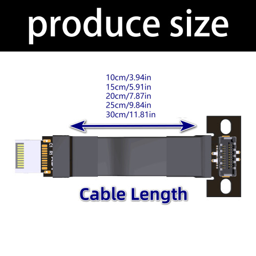 Câble d'extension USB 3.2 Gen 2 Type E, adaptateur de Type-30cm 1