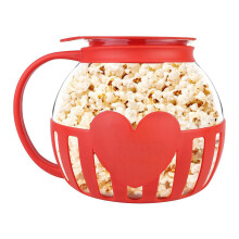 Microwave Glass Popcorn Popper Glass Container-Red 2.25L