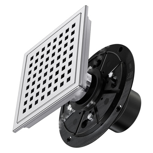 Removable Hair Catcher Square Shower Drain with-Brushed 11cm