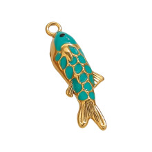 Creative Handmade Fish Pendant In Bright Colors Handmade-Green