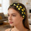 Colorful Fabric Knotted Hairband With Fruit Pattern Wide-White 8
