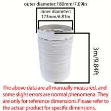 (3m/9.8ft, 170mm/6.7inch) Witte aluminiumfolie PVC-composiet flexibele slang voor afzuigkapuitlaat, HVAC-slang voor frisse lucht, draagbare lucht