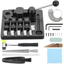 Metalldraht-Biegevorrichtungssatz mit Verstellbaren Matrizen, Schmucklöffel-Ringbiegewerkzeug, Robust, für Selbstgemachte Ringe, Biegen Von Metallen