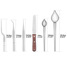 6Pcs Stainless Steel Kitchen Tongs Chef Cooking Tweezers Drawing Spoons Spatula for Food Styling Culinary