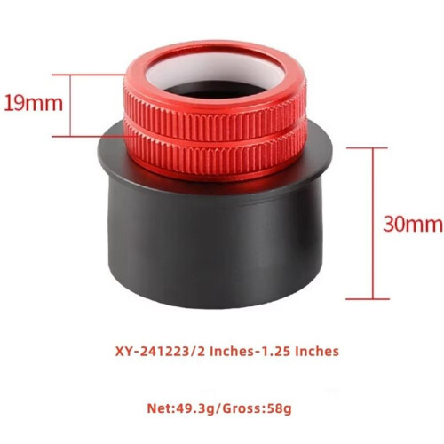 Novos Acessórios para Fotografia Visual Astronômica com Interface Coaxial de Travamento Rápido de 2 A 1,25 Polegadas