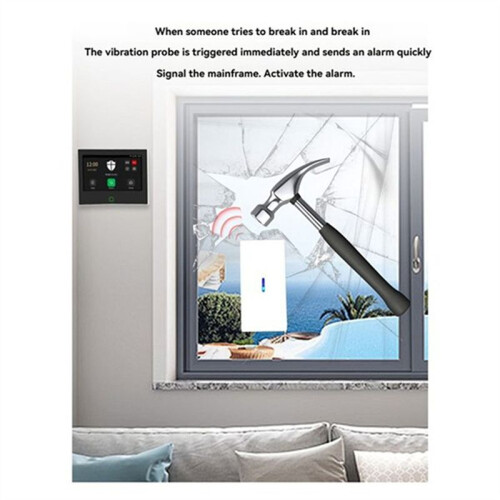 10pcs 433MHz Wireless Vibration Glass Break Detector, Adjustable Sensitivity, Compatible with Alarm Systems