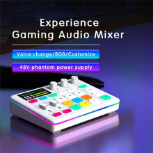 Audiomixer G1-Tuner Gamingcomputer Geluidskaart RGB-Verlichting Computer Mobiele Telefoon Live-Uitzending Opname Universele B