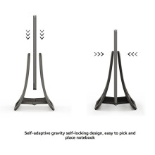2X Adjustable Vertical Laptop Stand - Notebook & Tablet Holder Vertical Storage Rack Black