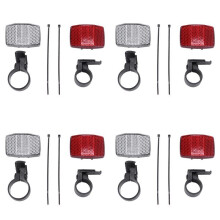 4 Pair Cycle Bicycle Bike Light Reflector Rear Front for Handlebar & Saddle Bar