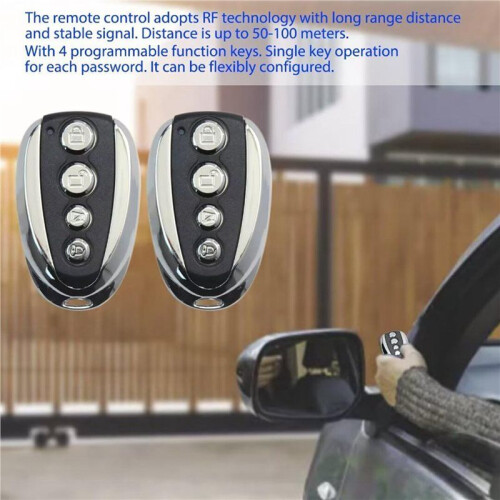 4x Remote Control for Automatic Gate Opener -433.92 MHz Electric Rolling Driveway Security Kit with Backup Keys 2