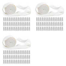 3X Curtain Pleat Tape, 10 Meters/11 Yards Pleater Tape for Curtains with 30 Pcs 4 Prongs Curtain Pleat Hooks for Drapes
