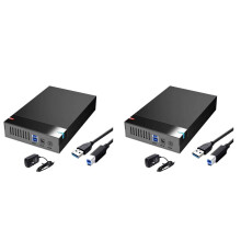 2sets 3,5 Inch Naar USB 3.0 HDD-Behuizing - Behuizing voor Externe Harde Schijf, Gegevensoverdracht, HDD-Box voor Pc en Laptop US-Stekker