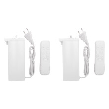 2X Tuya Zigbee Elektrischer Vorhangmotor mit 2-Kanal-Fernbedienung Intelligenter Rollladenmotor für Alexa EU-Stecker