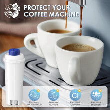 4 Stück DLSC002 Wasserfilter Ersatz für EC680 Kaffeemaschinen, Aktivkohle-Enthärter, Kaffeefilter