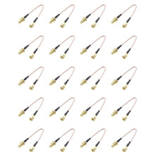 20X SMA Female SMA Male F / M Antenna Connection Cable Adapter Black + Gold