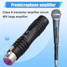 Preamplificador de Micrófono Dinámico de 48 V, Activador de Canal Único Que Aumenta la Omnidireccionalidad para Micrófono Dinámico, A