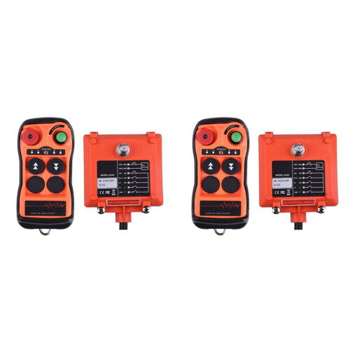 2X Q200 Industrial Remote Control 2-Button IP65, Wireless Controller for Overhead Crane Industrial AC- 12-24V