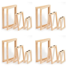 12 Pieces Paper Making Wooden Paper Making Mould Papermaking Screen Kit 3 Size Frame for DIY Paper  (A7, A6, A5)