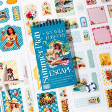 50 Folhas de Adesivos Pré-Cortados para Scrapbook de Verão, para Materiais de Scrapbooking, Adesivos de Paisagens de Praia, Livro de Recordações