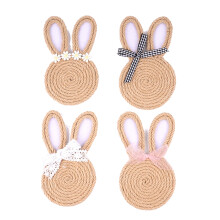 Sous-verres uniques sur le thème de pâques, corde tissée,-UN