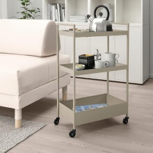 NISSAFORS Beige Storage Trolley 50.5x30x83cm