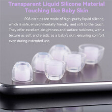 For NICEHCK P03 Liquid Silicone Ear Tips Noise-Canceling Soft Safe Eartips Accessories NX8 Que Cantor IEM P03(3 Pairs S)