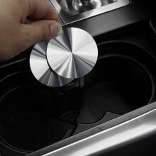 2Pcs Silver Car Stainless Steel Water Cup Slot Non-Slip Cup Coaster Universal Car Anti-Slip Mat Accessories