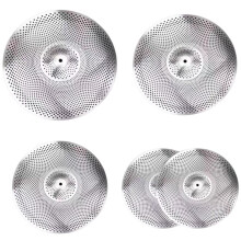 5 Pieces 14" Hi Hat+16" Crash+18'" Rash+20"Ride Quiet Cymbals Practice Set Low Volume Cymbal Pack for Rehearsal Room