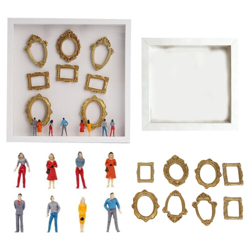 Schatten-Box-Rahmen-Set, DIY-Weiß Ohne Lichter