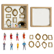Shadows Box Frame Vitrine mit Figuren DIY-Holzfarbe Ohne Lichter