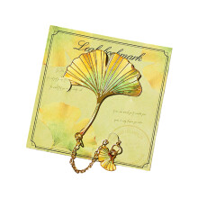Von der Natur inspiriertes Lesezeichen aus Metall,-Ginkgo.