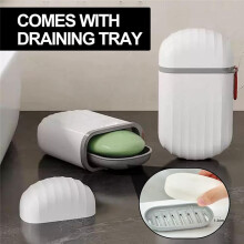 Set of 4 Soap Dishes with Lid Portable Waterproof Travel Soap Case with Handle for Bathroom, Camping