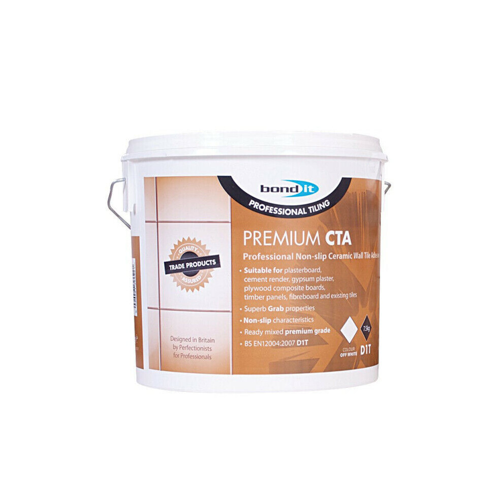 Premium Cta Wall Tile Adhesive Ready Mixed Trade Home Diy Ceramic Tiles Uk 7.5Kg 5061022239415