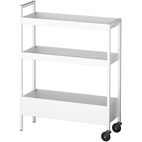 NISSAFORS White Storage Trolley 50.5x19x67cm