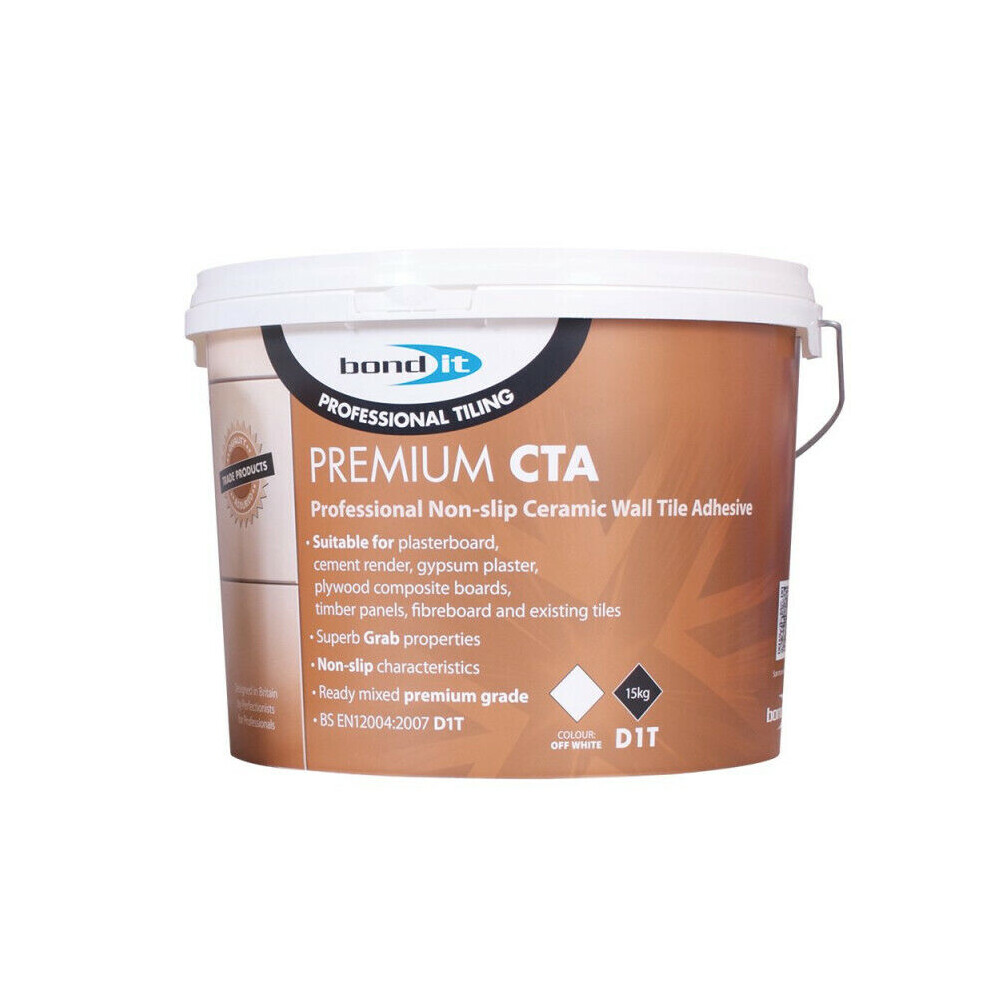 Premium Cta Wall Tile Adhesive Ready Mixed Trade Home Diy Ceramic Tiles New 15Kg 5061022239408