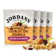 Jordans Granola Raisin and Almond | Breakfast Cereal | High Fibre | 4 PACKS of 750 g
